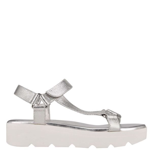 Nine West Bringly Silver Flat Sandals | South Africa 70P01-9W81